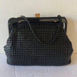 VINTAGE GLOMESH METAL 80'S MESH BLACK CHAIN STRAP BAG